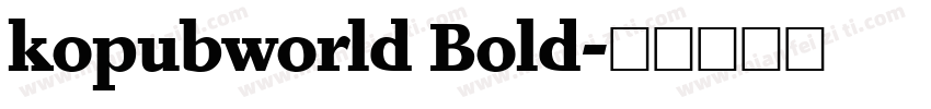kopubworld Bold字体转换